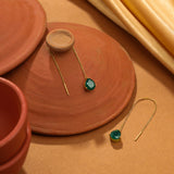 Threader Green Onyx Earrings Threader Green Onyx Earrings