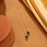 Threader Green Onyx Earrings Threader Green Onyx Earrings