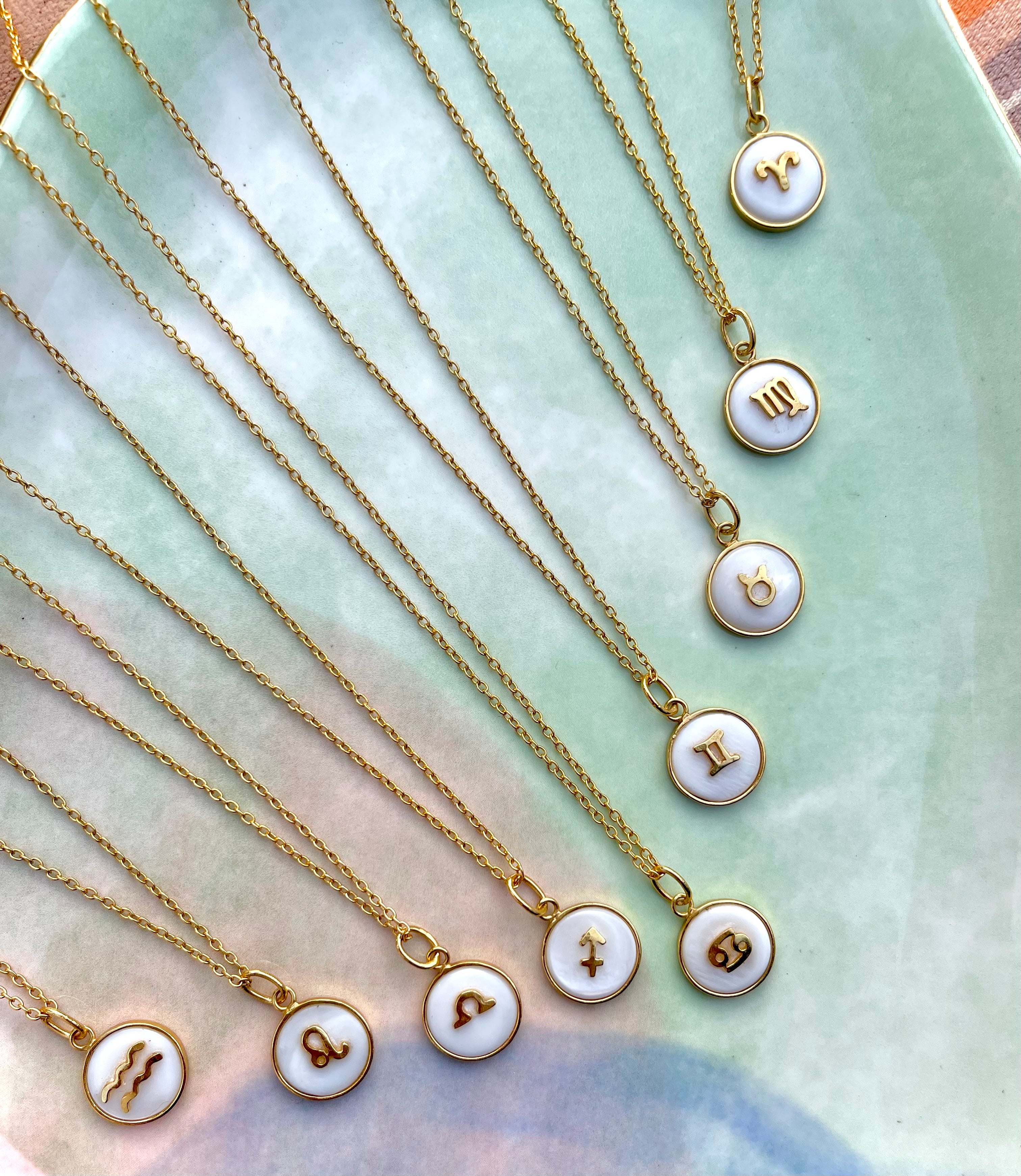 Zodiac Sign with Mother of Pearl Zodiac Sign with Mother of Pearl