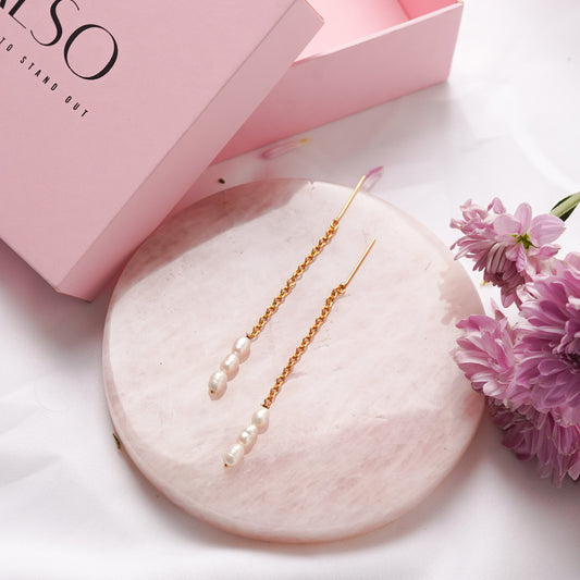 Dangling Pearl Earrings