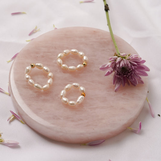 Set of 3 Fresh Water Pearl Rings