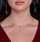 Star & Moon Charm Necklace Star & Moon Charm Necklace