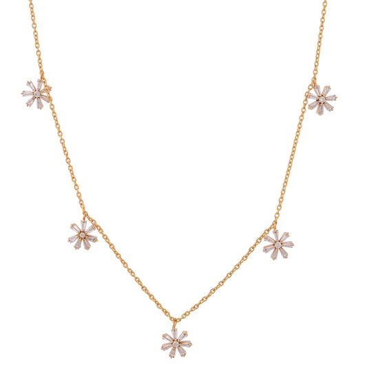 Flower Necklace (Gold with Silver)