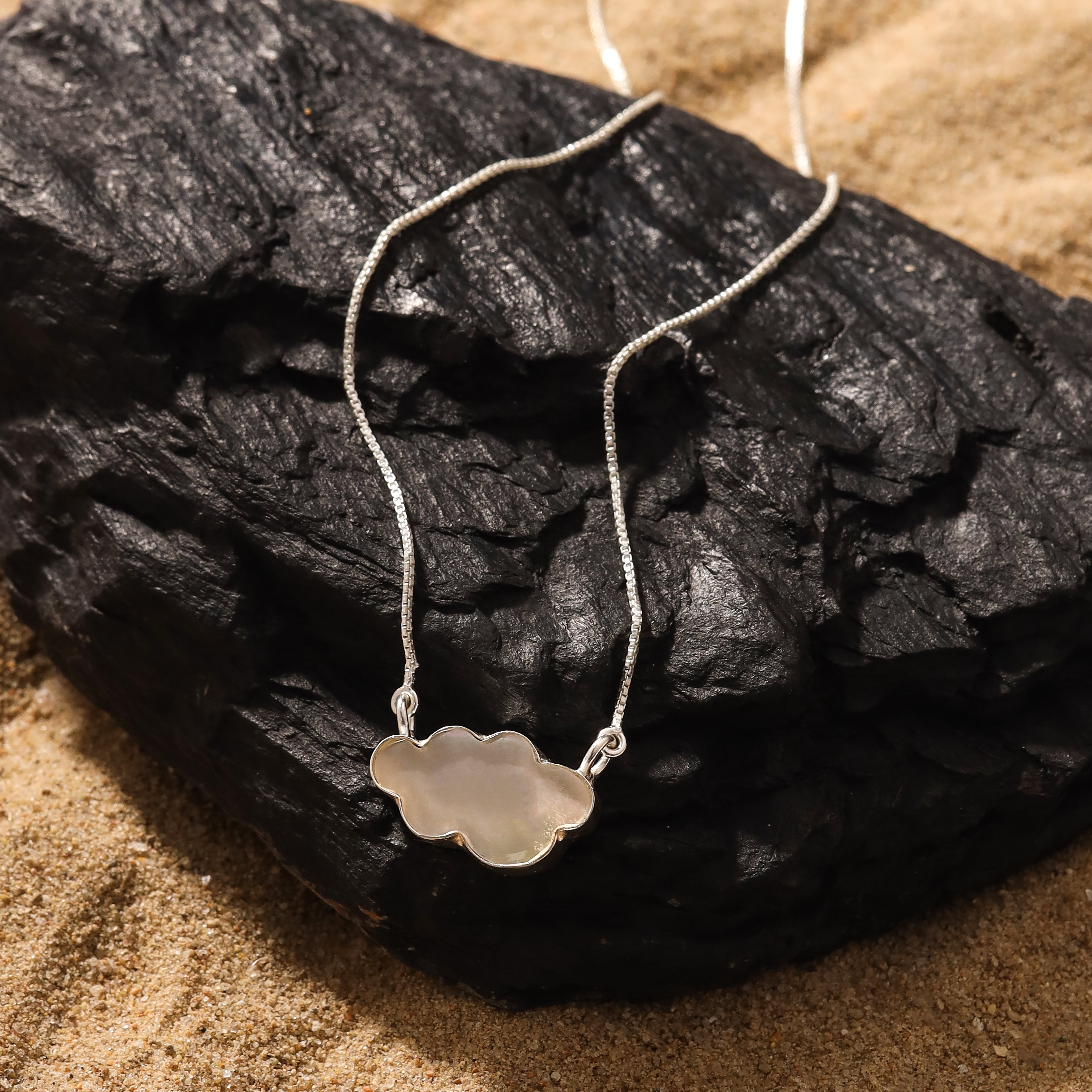 92.5 Sterling Silver Cloud Necklace