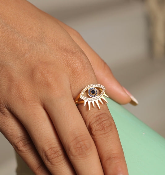 Rose Gold Evil Eye Signet Ring – Maison De Mode