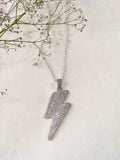 iced Long Lighting Bolt Necklace