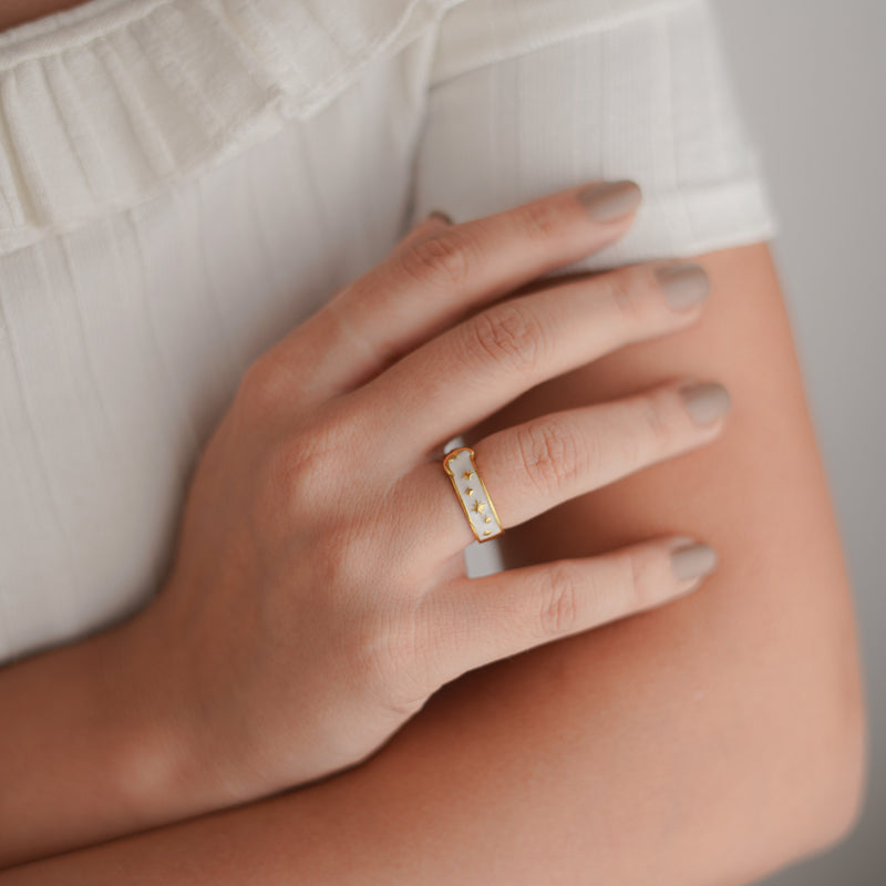 Moon & Star Ring